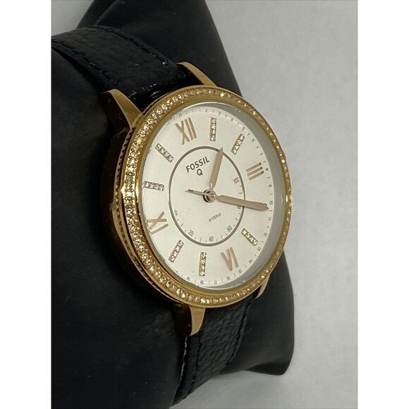 Fossil FTW5010 Women's Black Leather White Analog Dial Hybrid Smartwatch XX761 - Picture 5 of 12